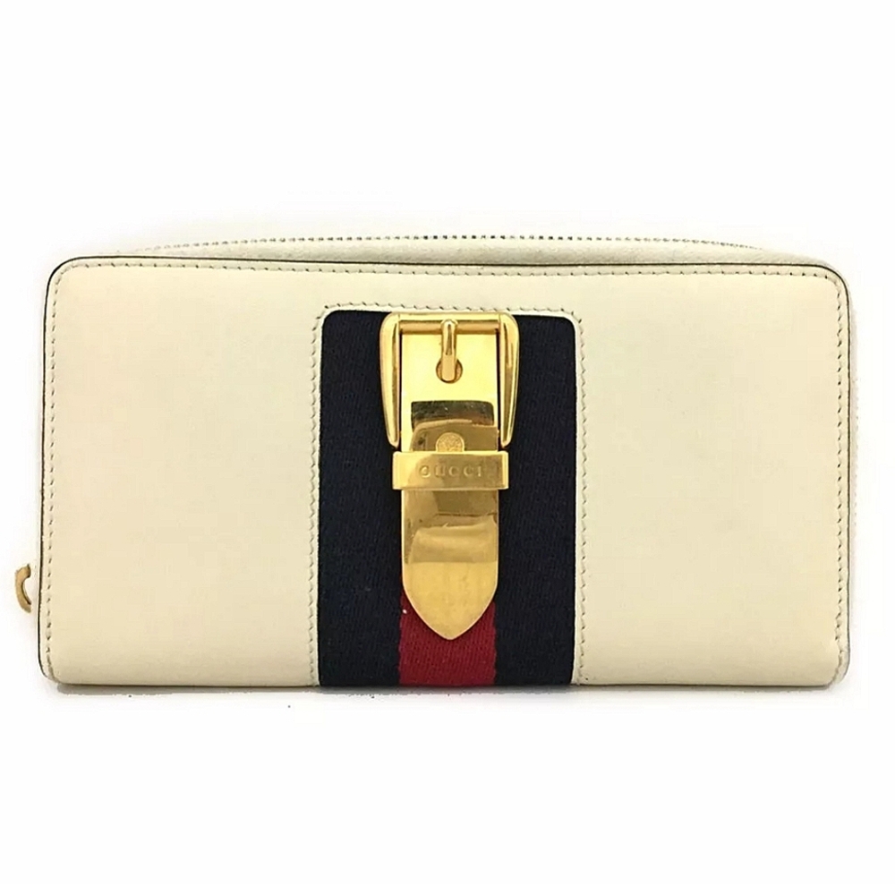 GUCCI SYLVIE LEATHER ZIPPY WALLET